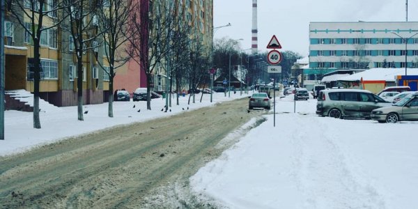 Зима в городе Лиде. Циклон "Даниелла"