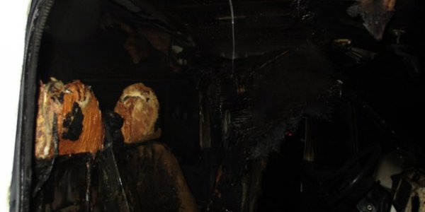 В Лиде горел микроавтобус