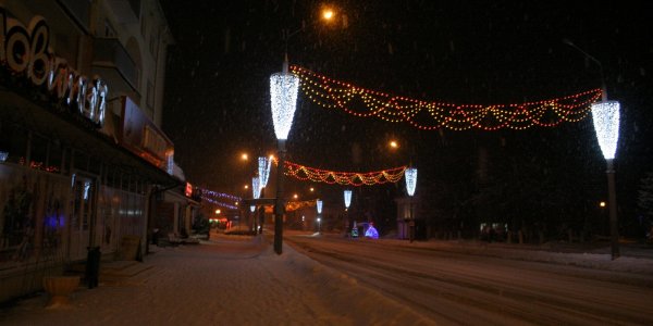 Ночной зимний город Лида (Декабрь 2018)