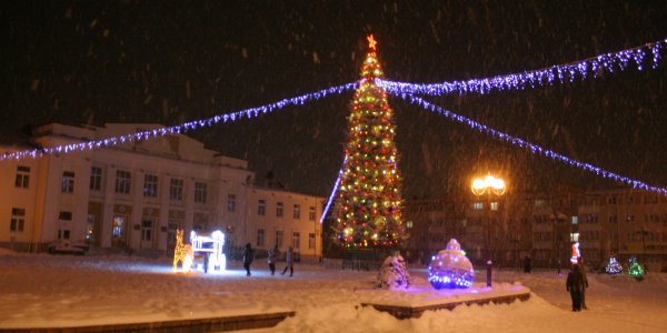 Ночной зимний город Лида (Декабрь 2018)