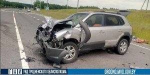 В Лидском районе Opel, выезжая на трассу М-6, не пропустил Hyundai